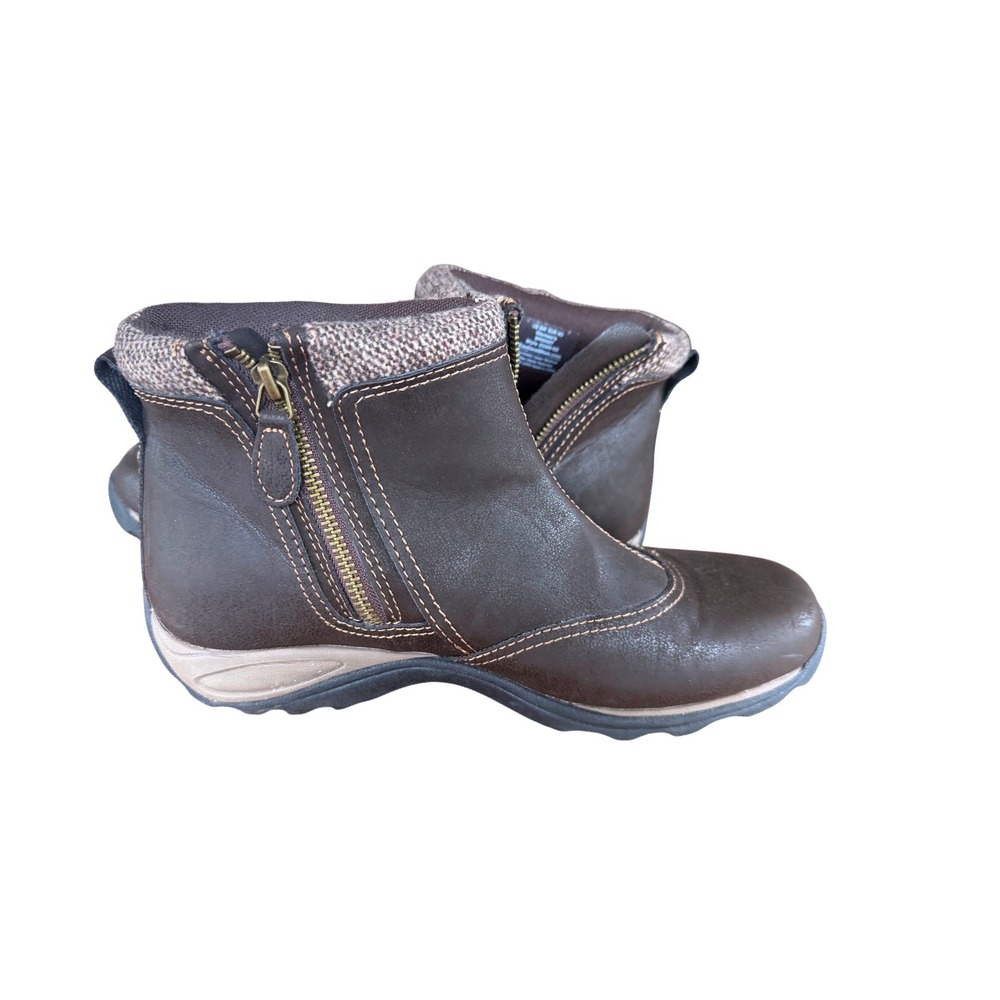 Eastland Bridget Womens Dark Brown Knit Collar Winter Ankle Boots Size 9M